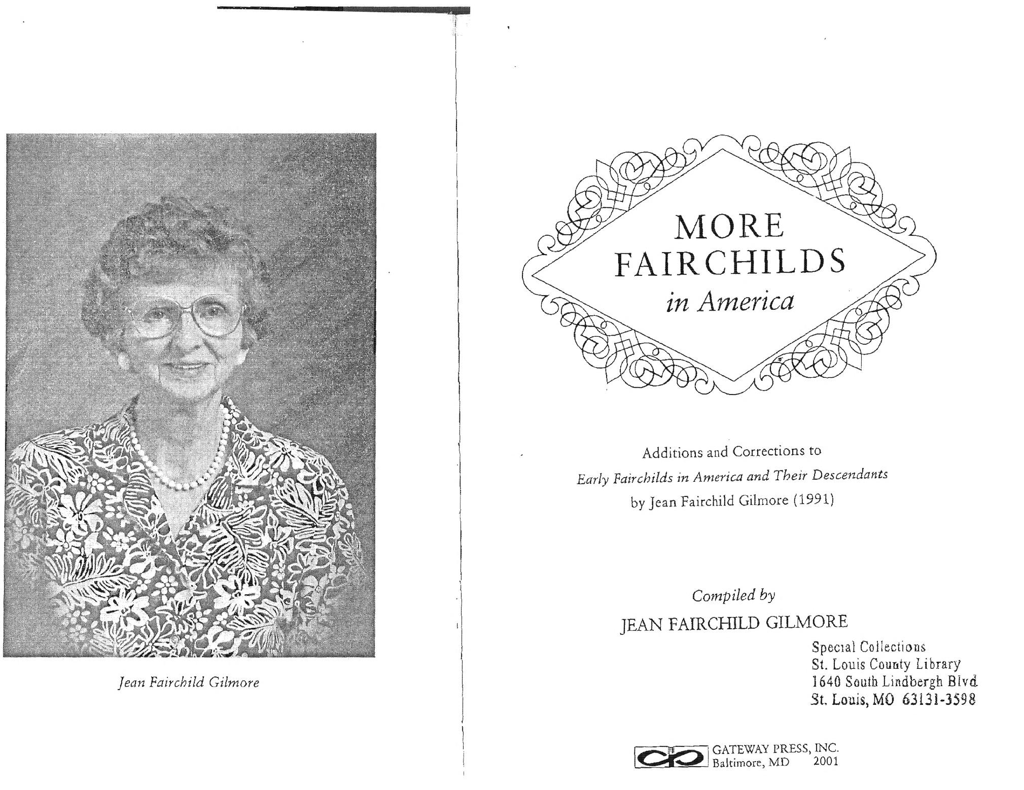 More Fairchilds In America : Jean Fairchild Gilmore : Free 